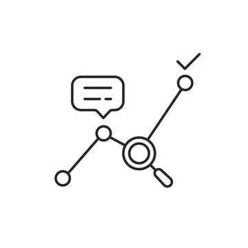 Thin line big data analytics or kpi icon Illustrazione stock