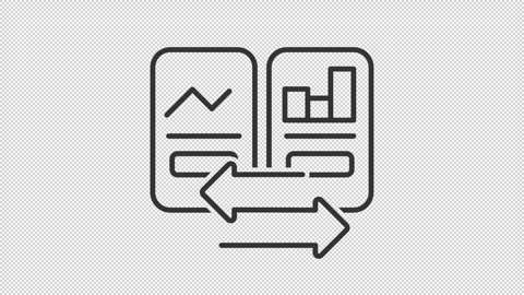 Thin line black animation of graph comparison icon Stock Footage 274536611