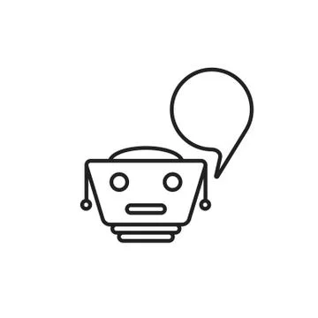 Thin line black chatbot logo Stock Illustration