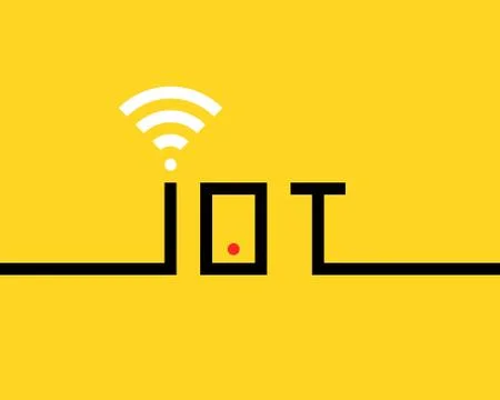 Thin line black iot banner Illustrazione stock