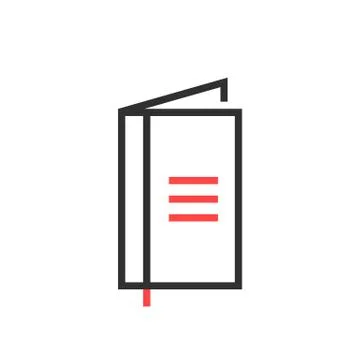 Thin line black simple notebook icon Stock Illustration