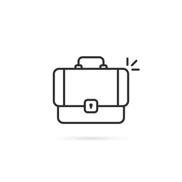 Thin line black suitcase minimal icon Stock Illustration