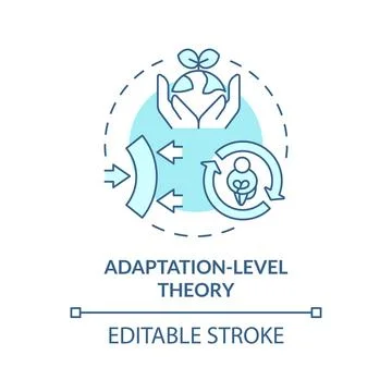 Thin line blue adaptation level theory icon concept Stock Illustration