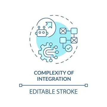 Thin line blue complexity of integration icon concept 스톡 일러스트