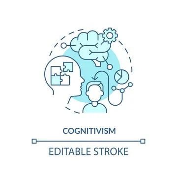 Thin line blue icon cognitivism concept Stock-Illustration