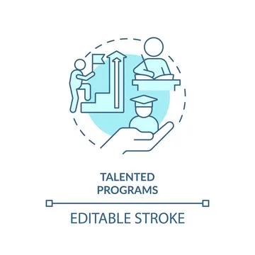 Thin line blue icon talented programs concept 스톡 일러스트