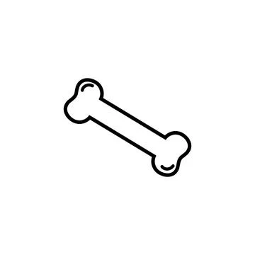 Thin Line Bone Icon. Minimal Outline Vector for Dog Pet Treat 스톡 일러스트