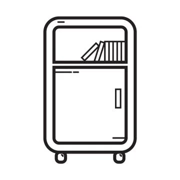 Thin line bookshelf icon Stock Illustration