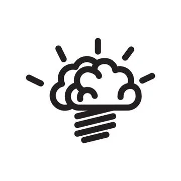 Thin line brain icon Stock Illustration