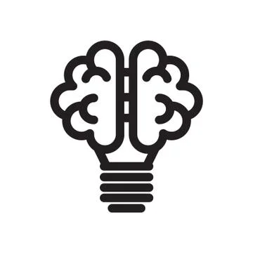 Thin line brain icon Stock Illustration