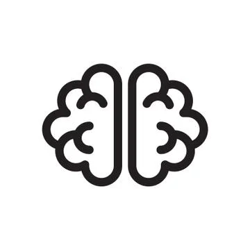 Thin line brain icon Stock Illustration