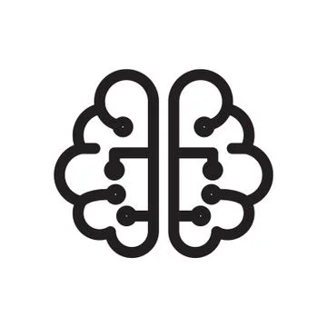 Thin line brain icon Stock Illustration