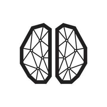 Thin line brain icon Stock Illustration