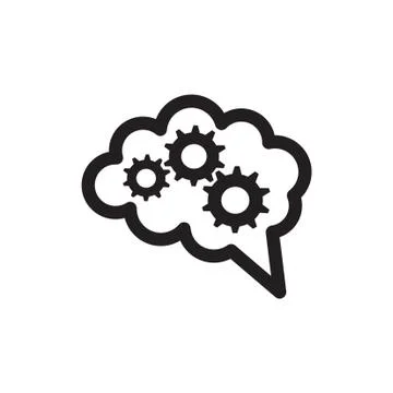 Thin line brain icon Stock Illustration