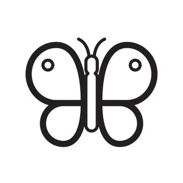 Thin line butterfly icon Illustrazione stock