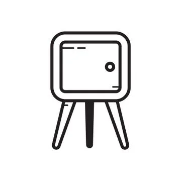 Thin line cabinet icon Stock Illustration