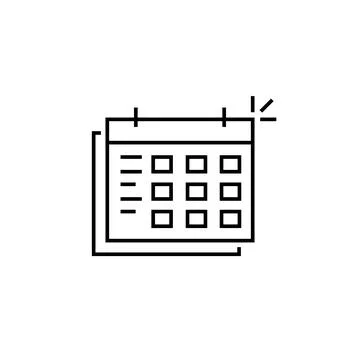 Thin line calendar icon like time management Stock Illustration