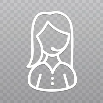 Thin line Call center Operator icon. Support helpline woman on transparent ba Stock Illustration