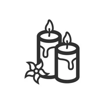 Thin line candle icon Stock Illustration