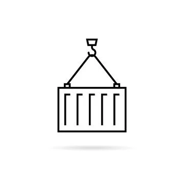 Thin line cargo container icon Stock Illustration