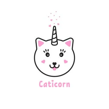 Thin line caticorn icon Illustrazione stock