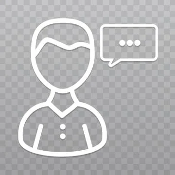 Thin line Chat people icon. Speech bubble on transparent background. Stock Illustration