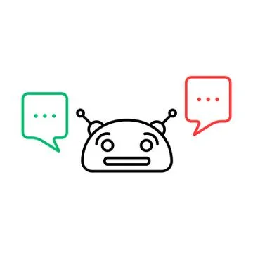 Thin line chatbot with chatter box Stock Illustration