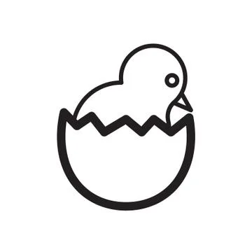 Thin line chicks icon Stock Illustration