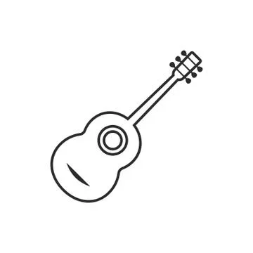 Thin line classical guitar Stock Illustration