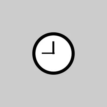 Thin line clock icon on white background Stock Illustration