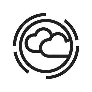 Thin line cloudy  icon Stock Illustration