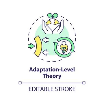 Thin line colorful adaptation level theory icon concept Stock Illustration