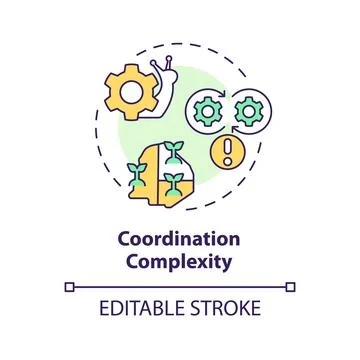 Thin line colorful coordination complexity icon concept Stockillustratie