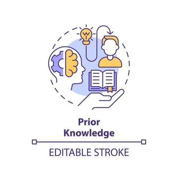 Thin line colorful icon prior knowledge concept Stock Illustration