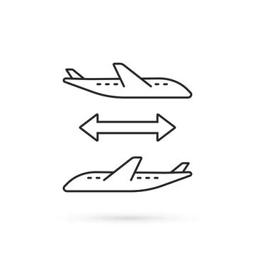 Thin line connecting flight icon Stock Illustration