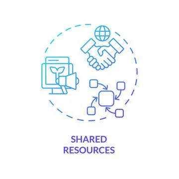 Thin line creative gradient shared resources icon concept イラスト素材