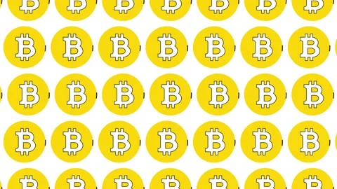 Thin line cryptocurrency Bitcoin symbols in pattern on a white background Stock Footage 221775734