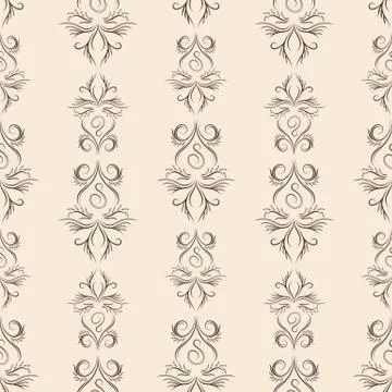 Thin line damask pattern Stock Illustration
