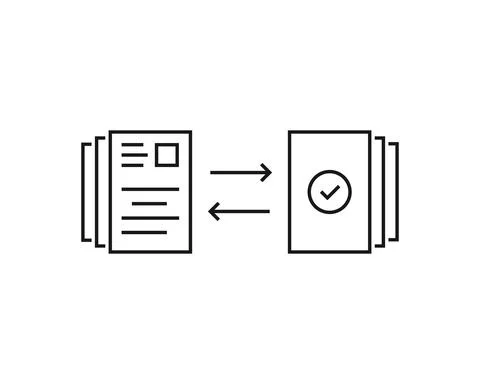 Thin line data or document transfer Stock Illustration
