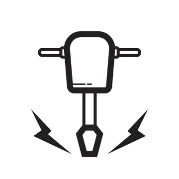 Thin line demolition tools icon Stock Illustration
