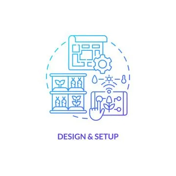 Thin line design and setup icon concept Stock Illustration
