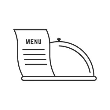 Thin line dish and menu icon Stock Illustration