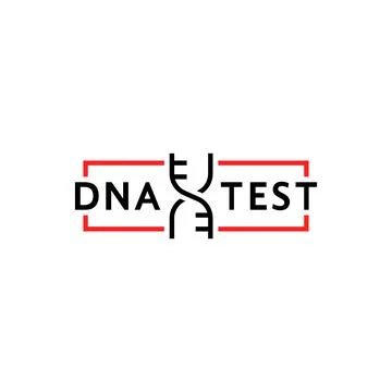 Thin line dna test simple logo 스톡 일러스트