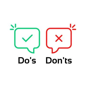 Thin line do s and don ts bubble Stock Illustration