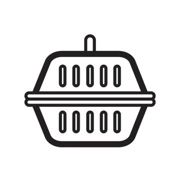 Thin line dog cage icon Stock Illustration