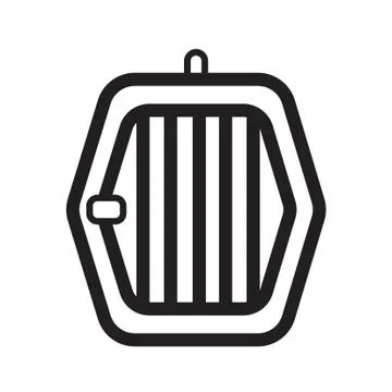 Thin line dog cage icon Stock Illustration