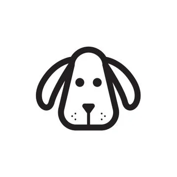 Thin line dog head icon Stock Illustration