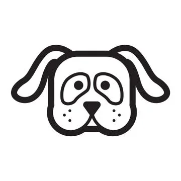 Thin line dog head icon Illustrazione stock