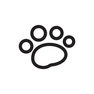 Thin line dog paws icon Stock Illustration