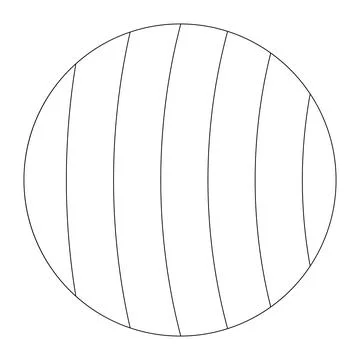 Thin line doodle striped circle for coloring book Stock Illustration